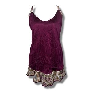 Vintage Plum Floral Tank Top & Shorts Pajama Set